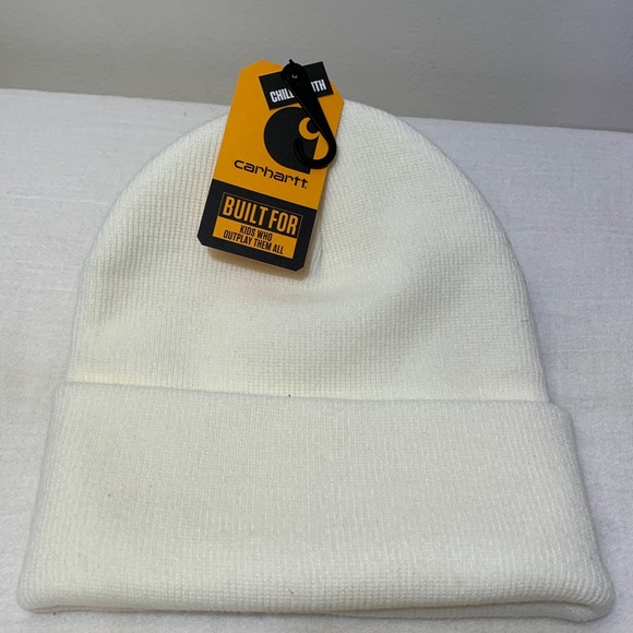 CARHARTT Winter Knit Hat, Kids OS, White, NWT - Picture 2 of 2